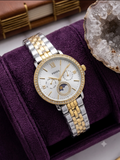 FOSSIIL ES3121 JACQUELINE SUN-MOON SILVER GOLD (2ton) WHITE DAYAL