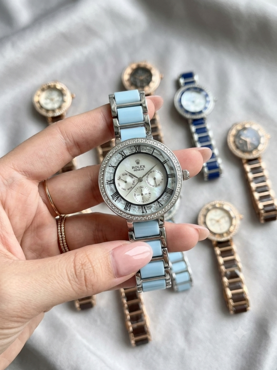 ROLEEX CELINE SILVER SKY-BLUE (2ton) WHITE DATAL