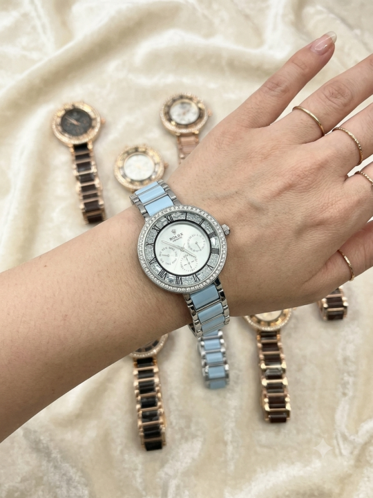 ROLEEX CELINE SILVER SKY-BLUE (2ton) WHITE DATAL