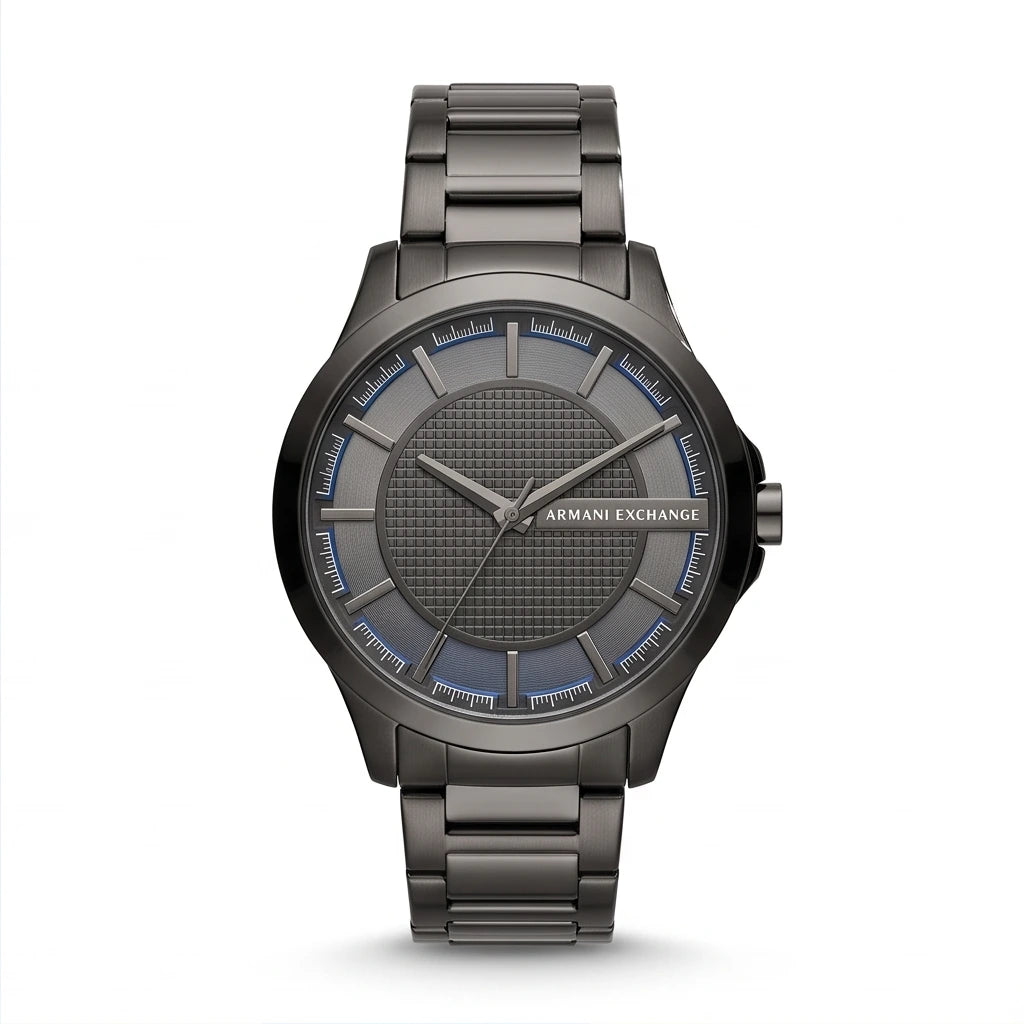 Armani Exchange Men`s Blue Dial and Black Watch