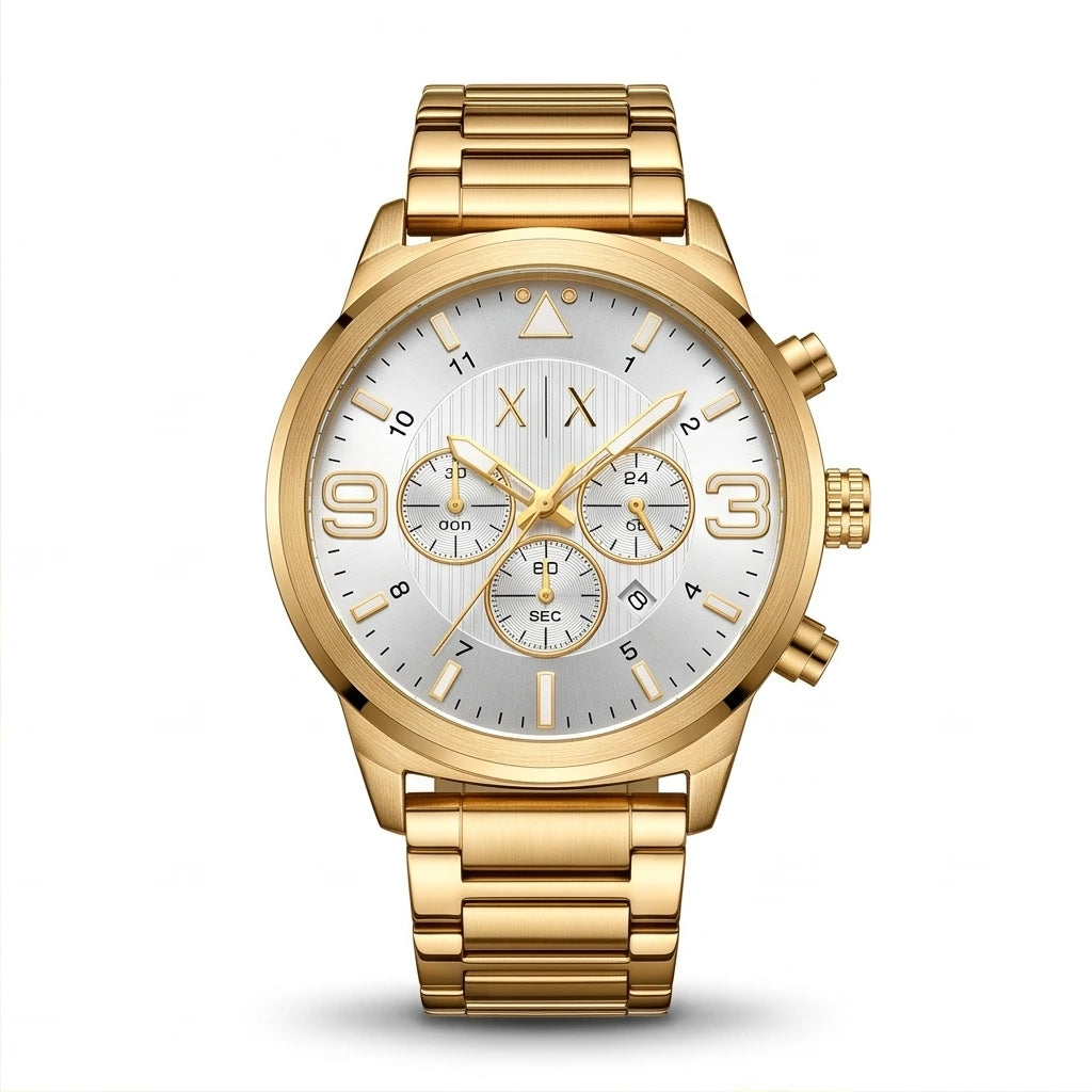 Armani Exchange Men`s Gold and Silver Watch