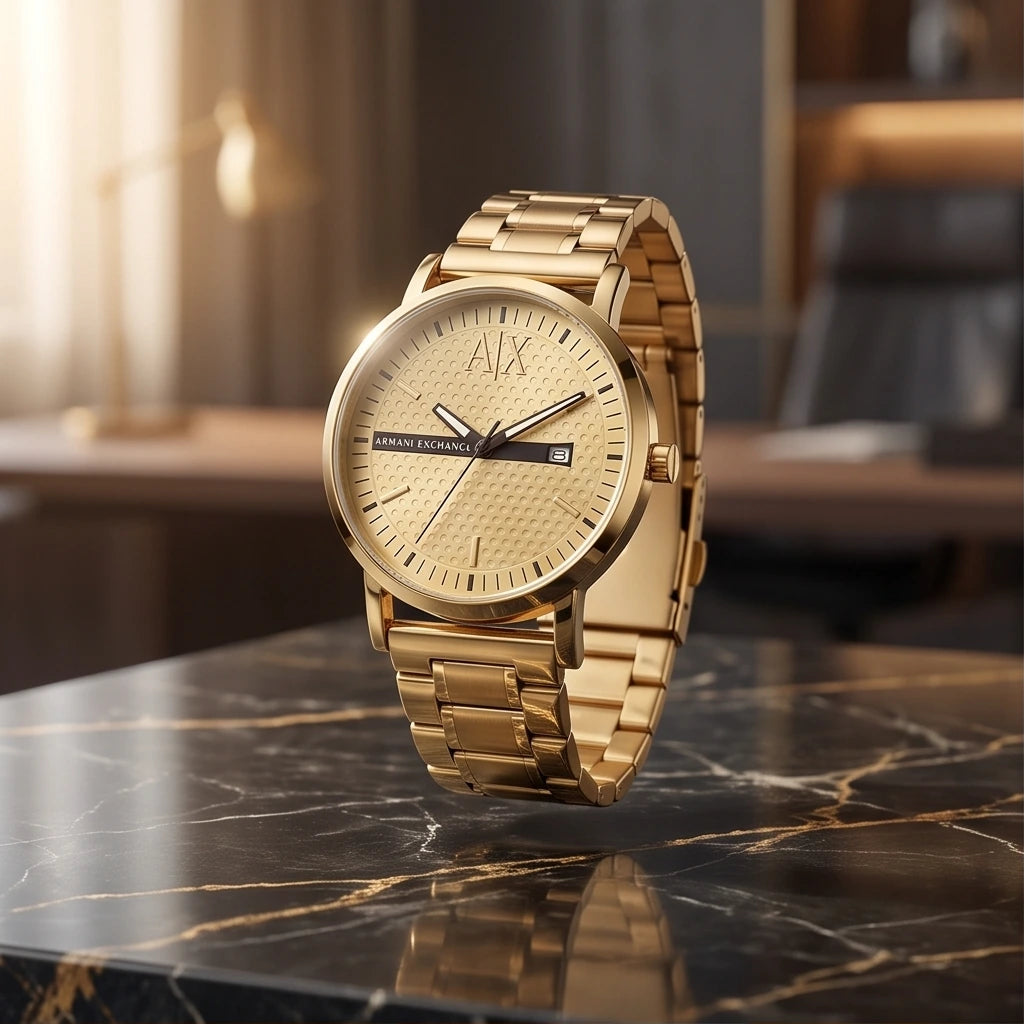 Armani Exchange Men`s Gold Watch