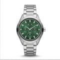 Armani Exchange Women Silver and Green Watch