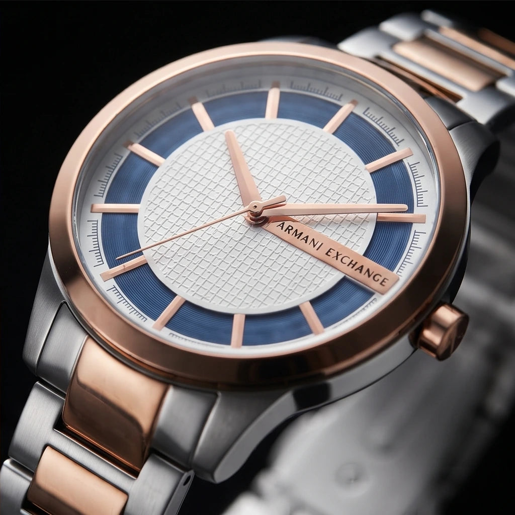 Armani Men`s Blue and White Dial Watch