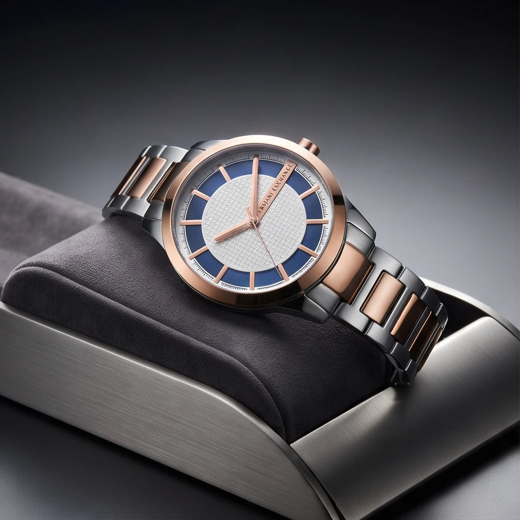 Armani Men`s Blue and White Dial Watch