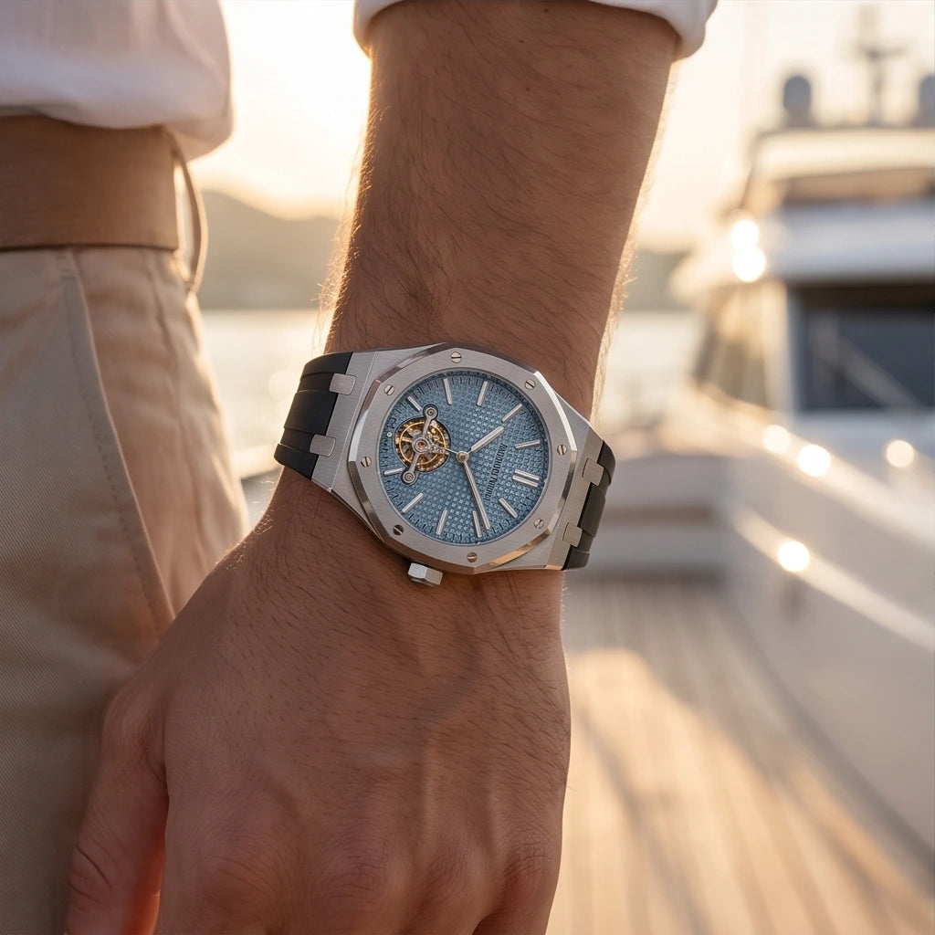 Audemars Piguet Men`s Blue Dial Tourbillon Watch
