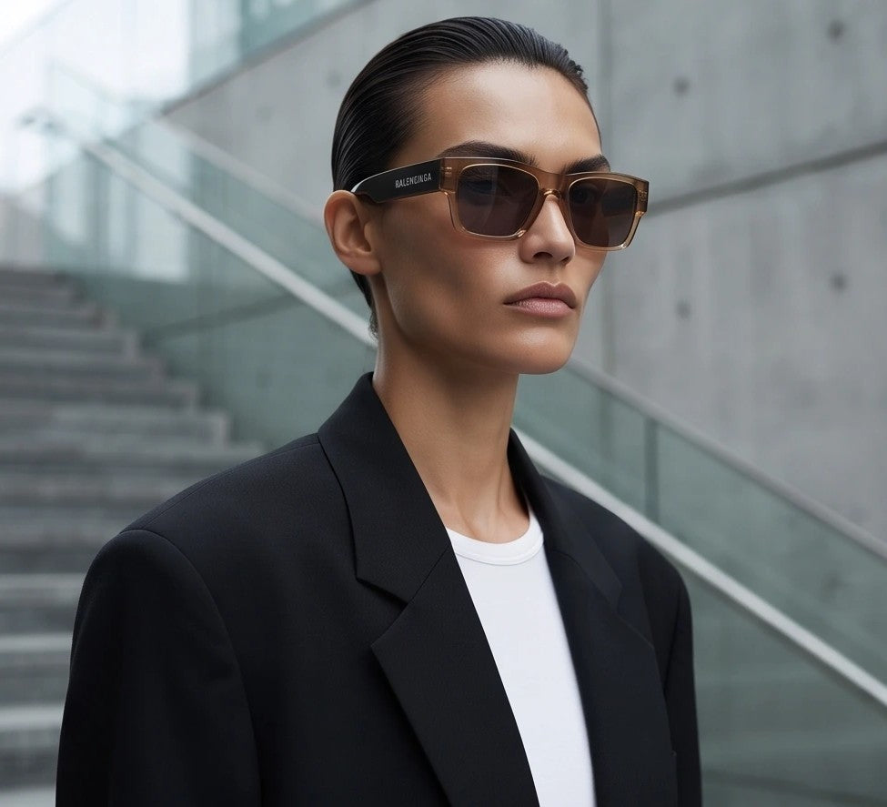 Balenciaga Men`s Brown and Black Sunglasses
