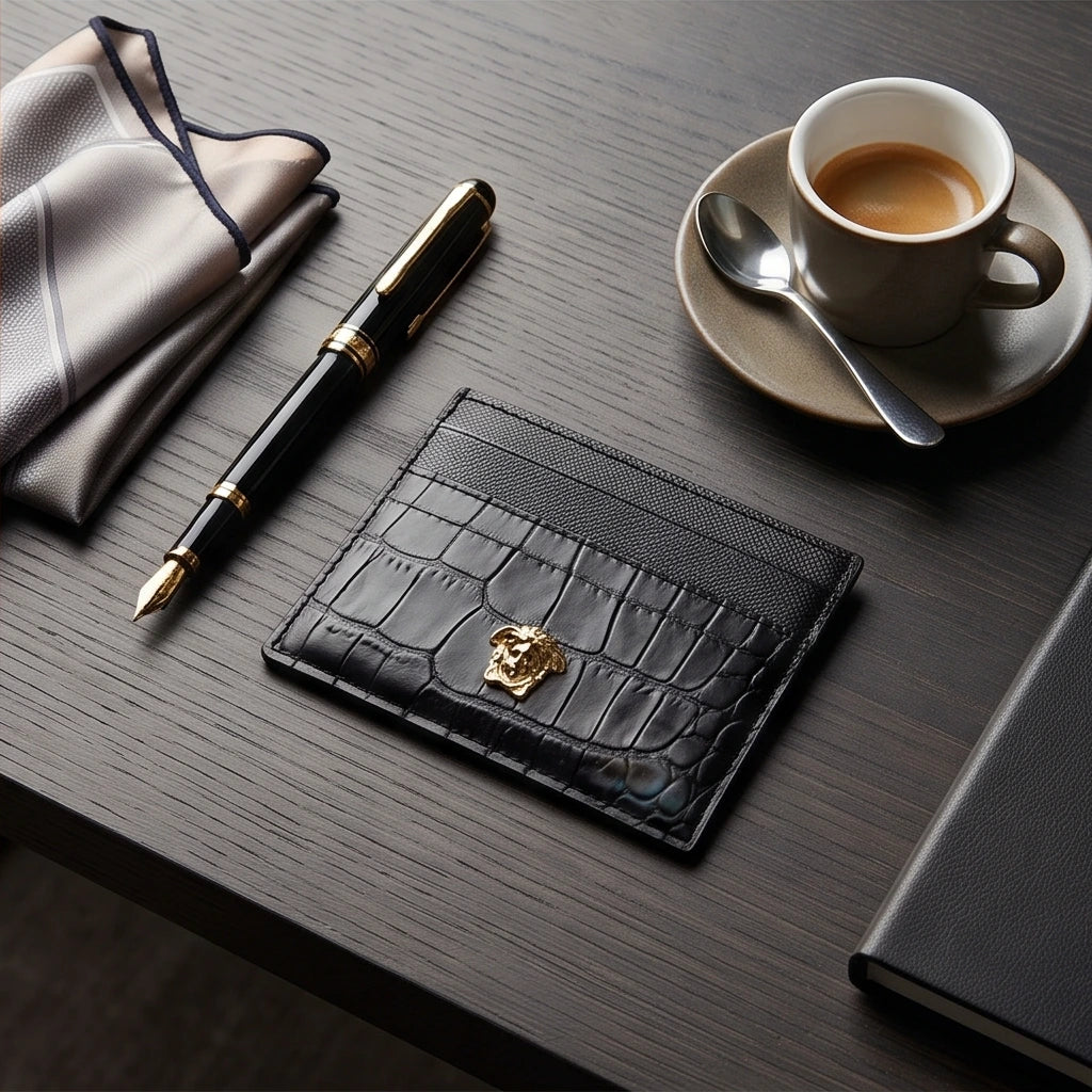 Black Crocodile Pattern Cardholder