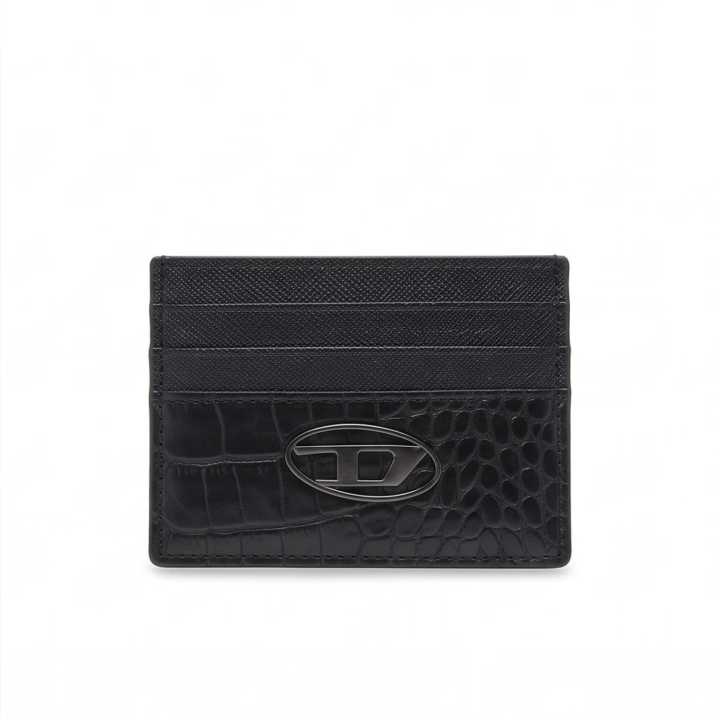 Diesel Black Crocodile Texture Cardholder