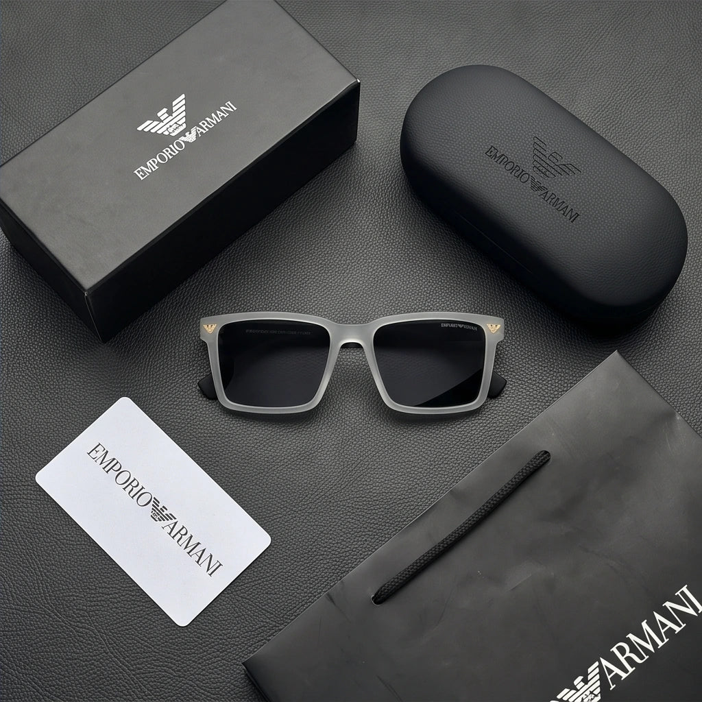 Emporio Armani Men`s Black and White Sunglasses