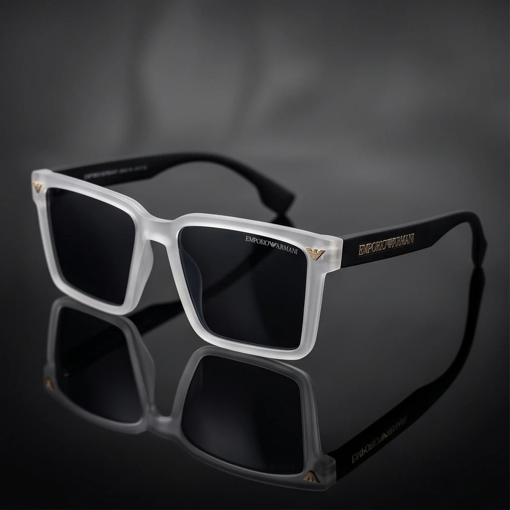 Emporio Armani Men`s Black and White Sunglasses
