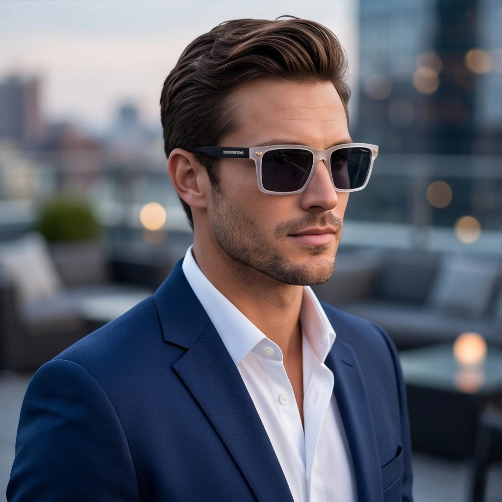 Emporio Armani Men`s Black and White Sunglasses