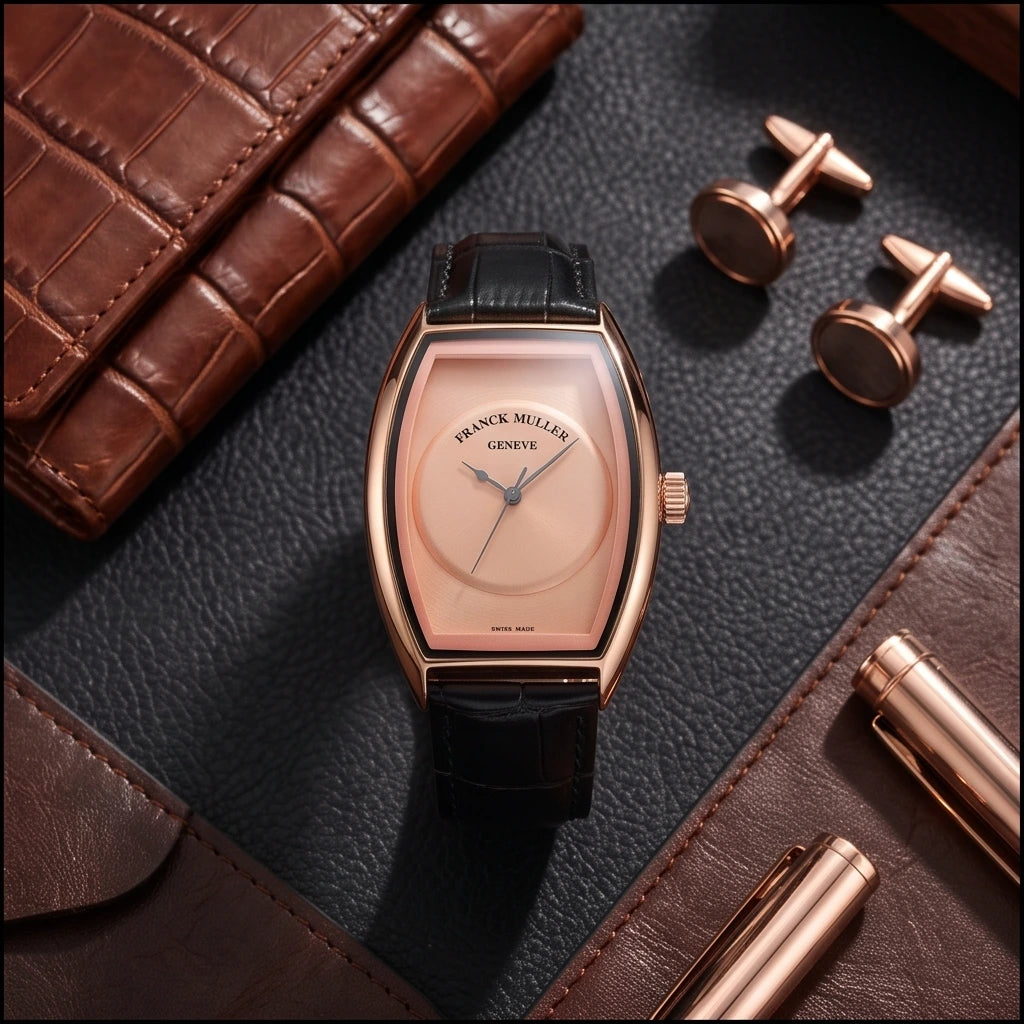 Franck Muller Geneve Men`s Watch Black and Rose Gold