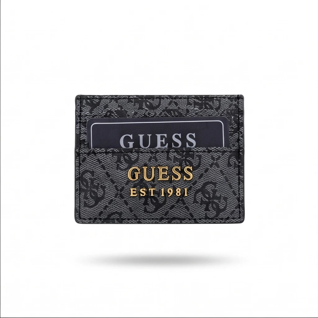 GUESS Black Patterned Card Holder
