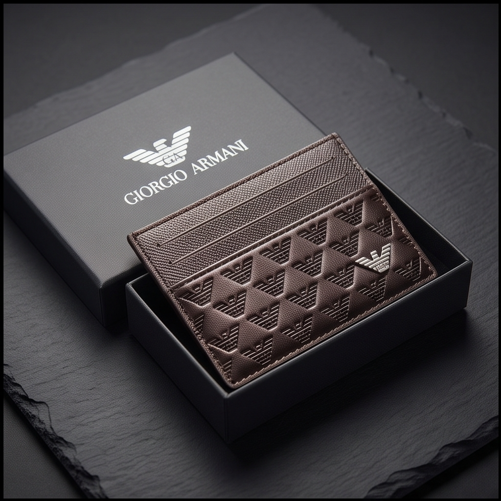 Giorgio Armani Men`s Brown Card Holder