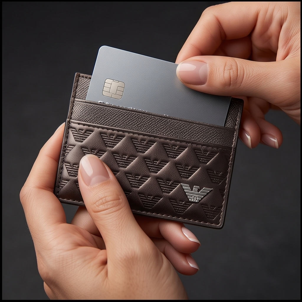 Giorgio Armani Men`s Brown Card Holder