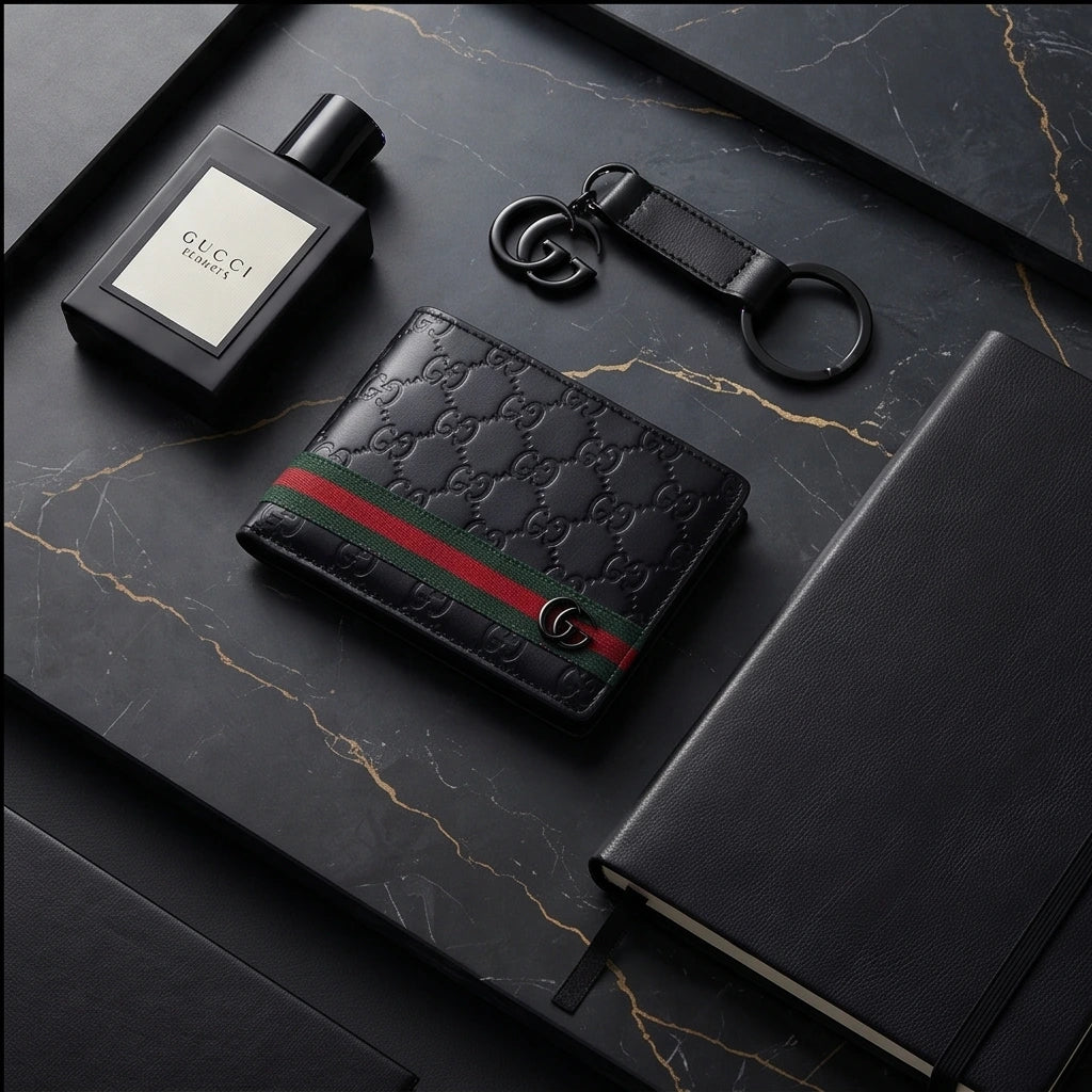 Gucci Black GG Imprint Leather Wallet