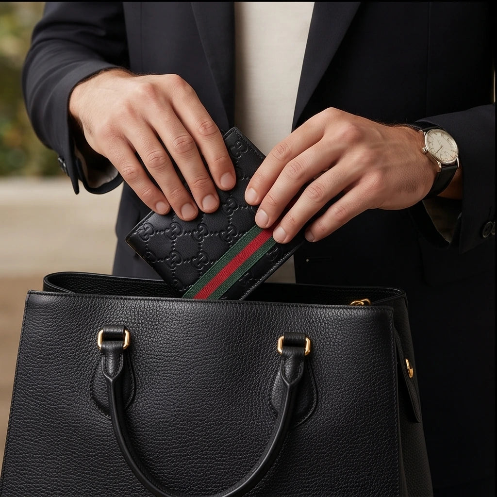 Gucci Black GG Imprint Leather Wallet