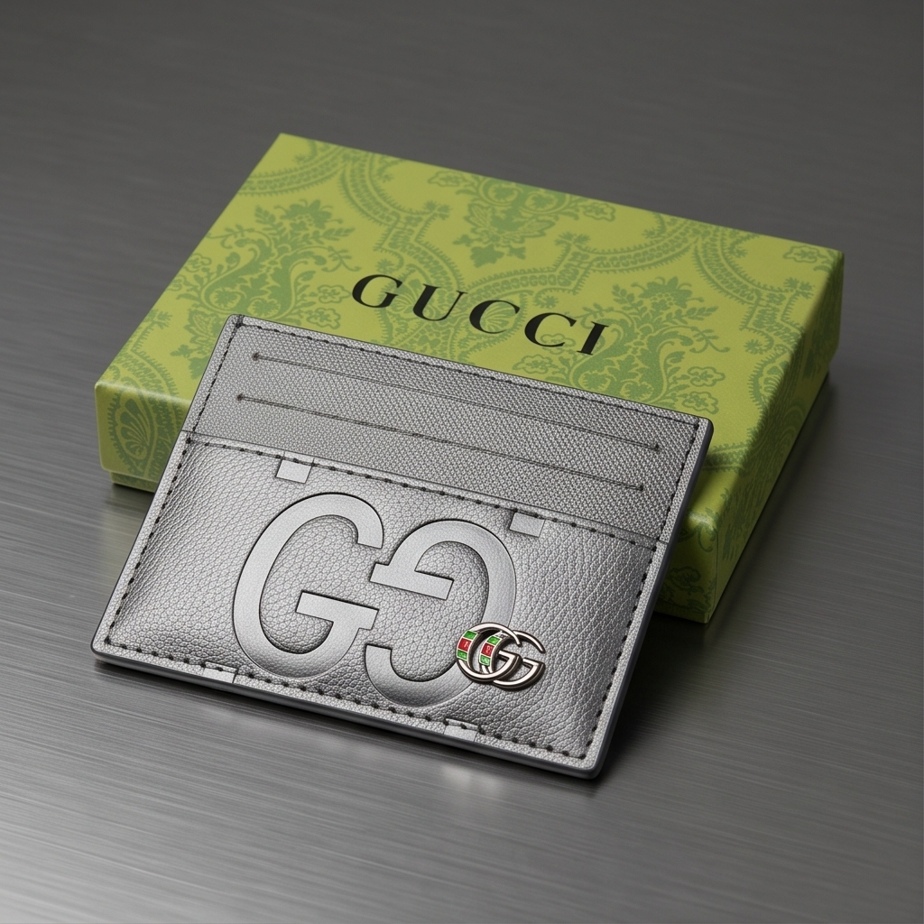 Gucci Men`s Silver Card Holder