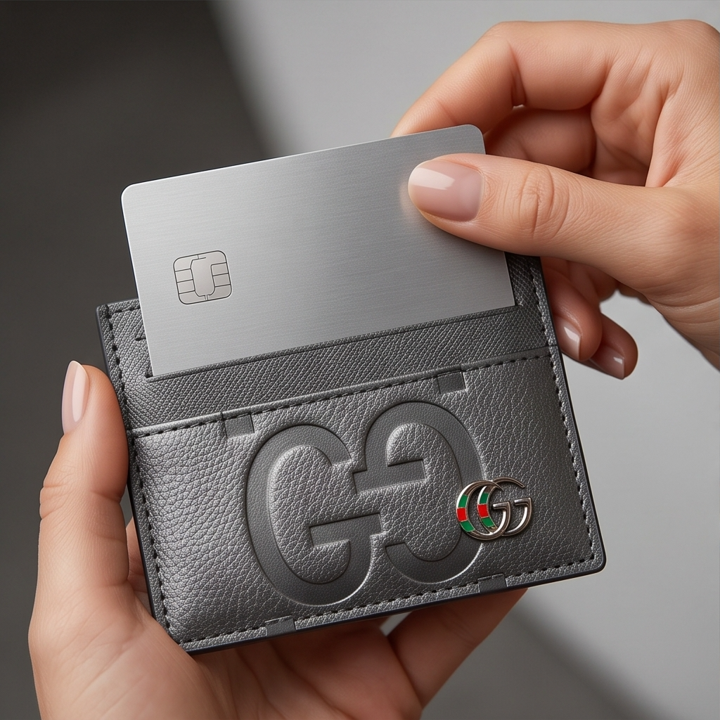 Gucci Men`s Silver Card Holder