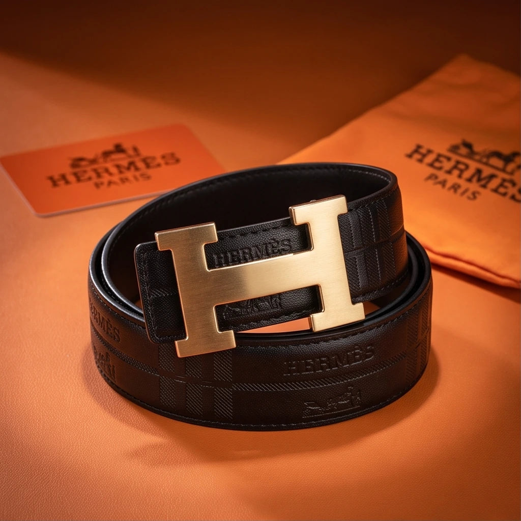 Hermes Men`s Black Belt