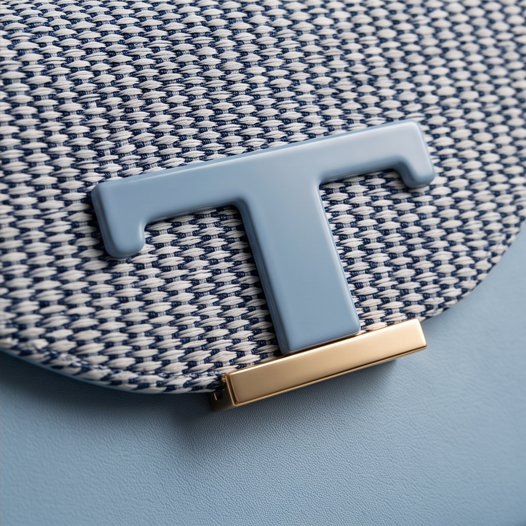 Women's Powder Blue Structured Top Handle Purse