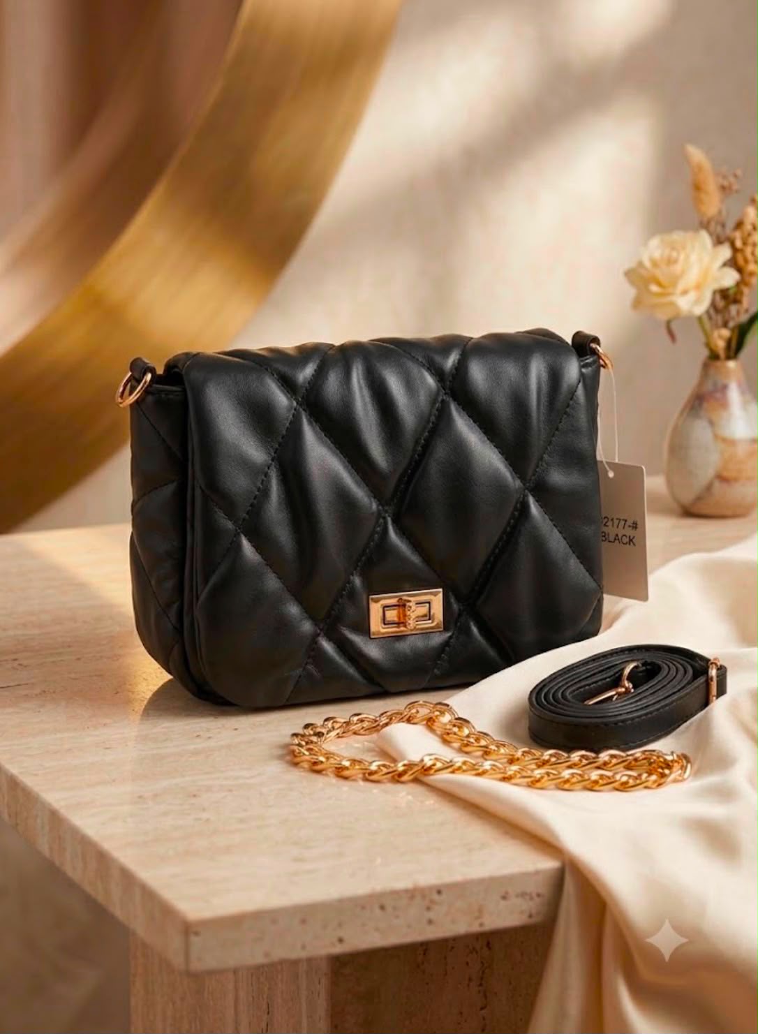 HIGH QUALITY IMPORTED SLING BAG  WID HIGH END QUALITY CLASSY LOOK  WID  PREMIUM QUALITY GUARANTEED AND SPACIOUS INSIDE CHAIN POCKET